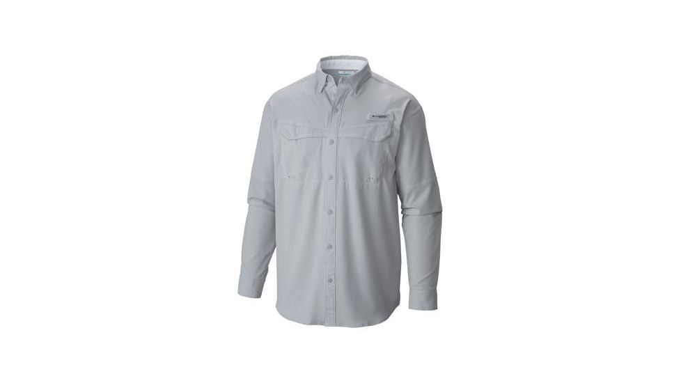 Columbia Low Drag Offshore Long Sleeve Shirt - Mens, Cool Grey/White, Medium, 1450041020-M