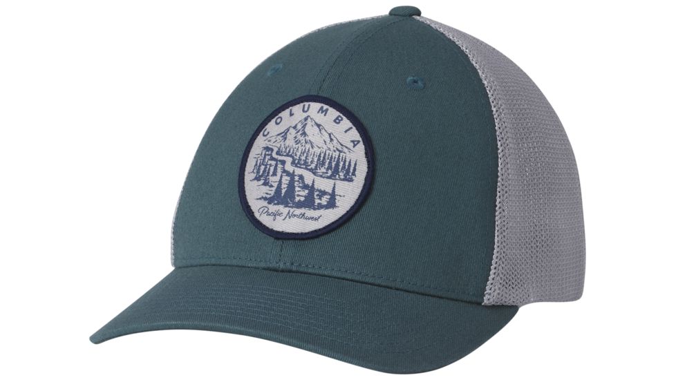 Columbia Mesh Ball Cap, Poseidon, PNW Patch, S/M, 1495921343S/M