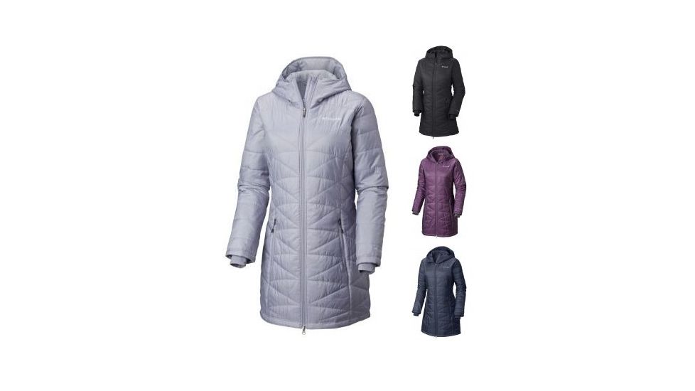 Columbia Mighty Lite Hooded Jacket - Womens, Astral, Black, Dark Plum, Nocturnal