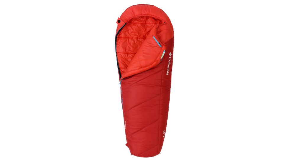 Columbia Mount Tabor 10F Mummy Sleeping Bag, Red/White, Regular, 30647