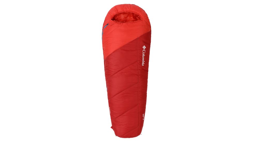 Columbia Mount Tabor 10F Mummy Sleeping Bag, Red/White, Regular, 30647