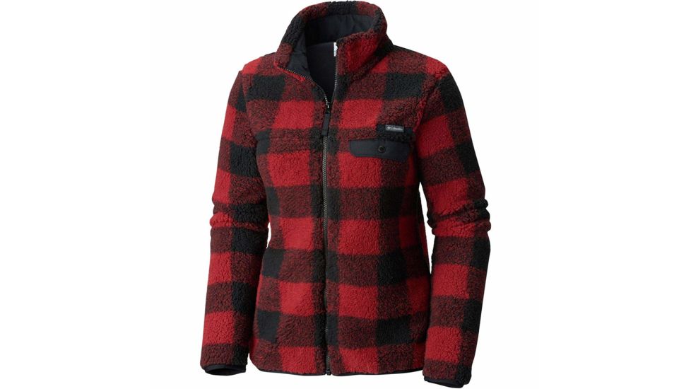 Columbia Mountain Side Heavyweight Fleece FZ, Red Element Buffalo Check, S - Womens, 1730401624-S