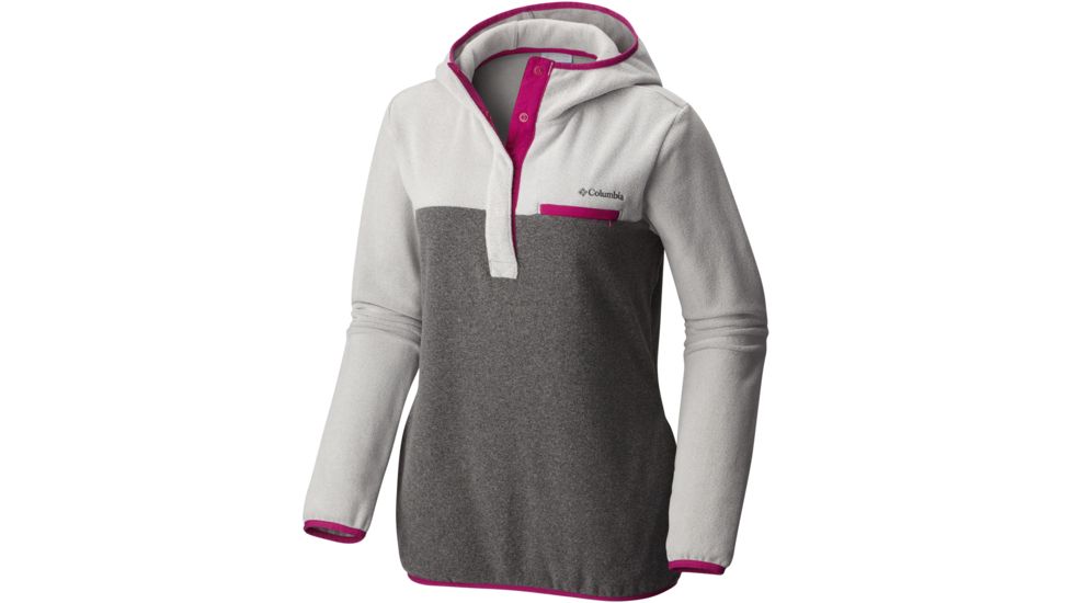 Columbia Mountain Side Hooded Pull Over - Women's- Grey Heather/Shark Heather/Deep Blush-Small