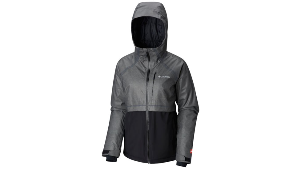 Columbia OutDry Glacial Hybrid Jacket, Charcoal Heather, Black, Extra Small - Womens, 1798471030-XS