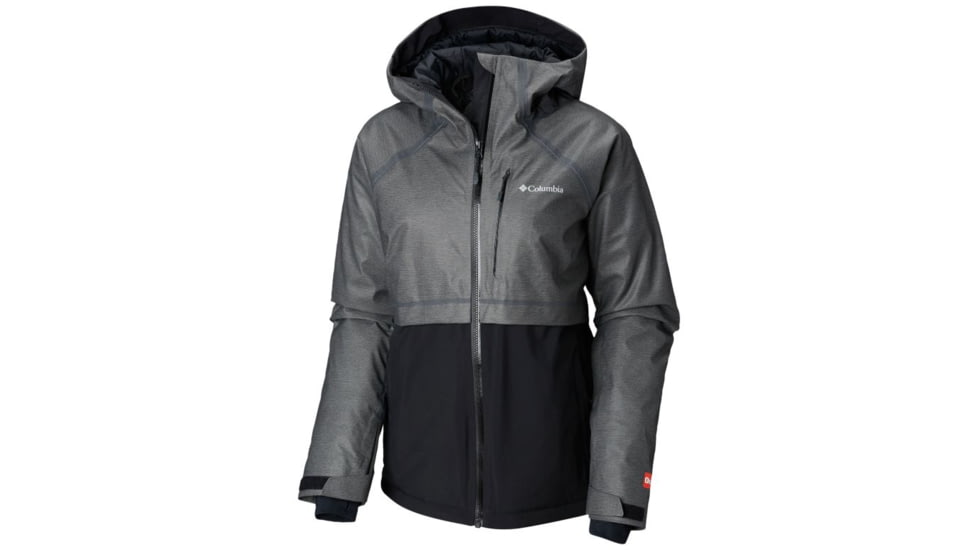 Columbia OutDry Glacial Hybrid Jacket, Charcoal Heather, Black, Extra Small - Womens, 1798471030-XS