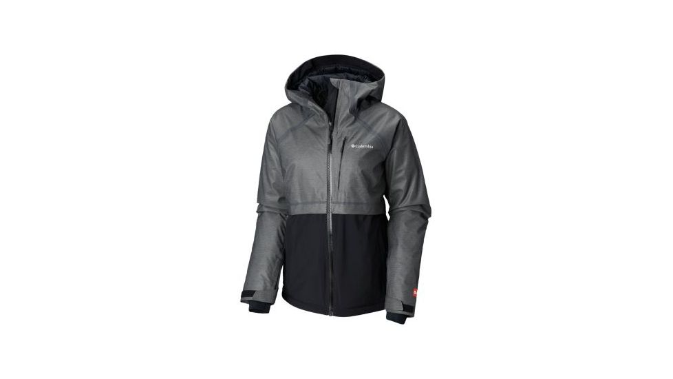 Columbia OutDry Glacial Hybrid Jacket - Womens, Charcoal Heather/Black, Large, 1798471030-L