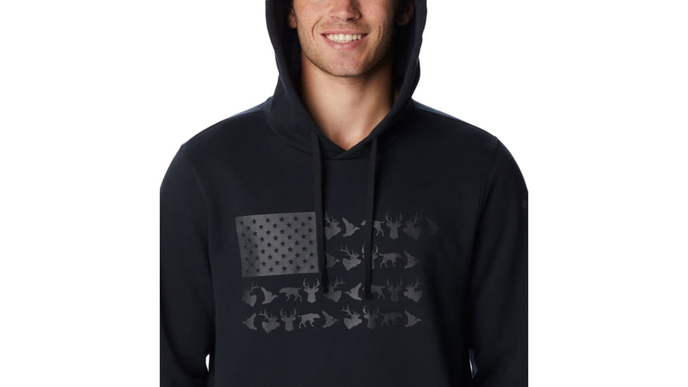 Columbia PHG Game Flag II Hoodie - Men's, Black/Graphite Game Flag, Small, 2013311010Bck,GrtGmeFlgS