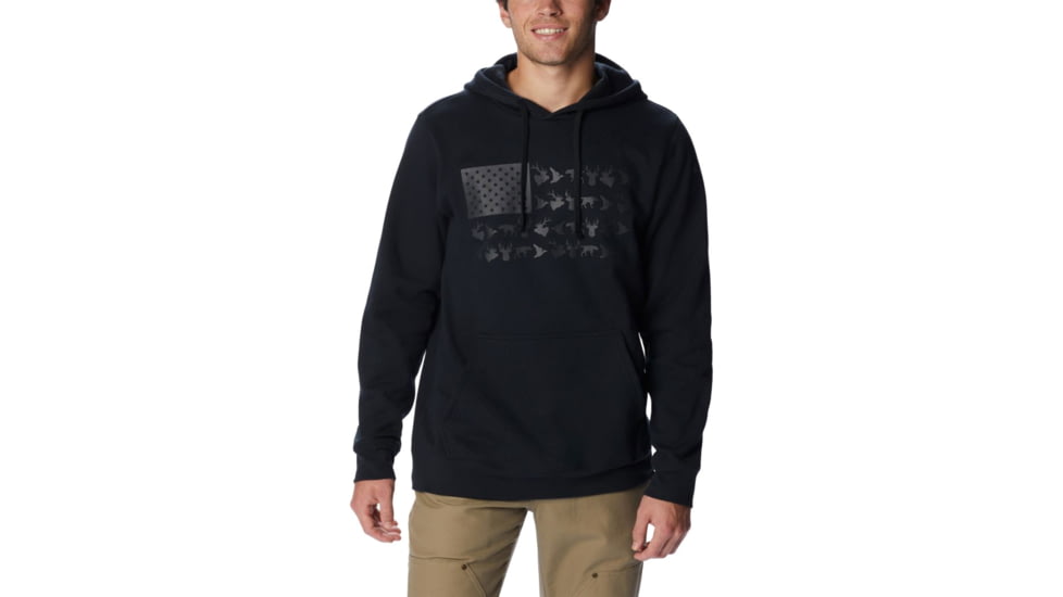 Columbia PHG Game Flag II Hoodie - Mens, Black/Graphite Game Flag, Small, 2013311010Bck,GrtGmeFlgS