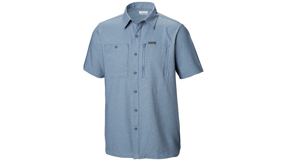 Columbia Pilsner Peak III Short Sleeve Shirt - Mens, Mountain Heather, Large, 1838811441-L