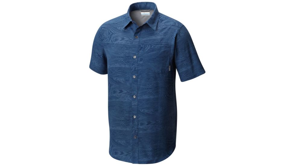 Columbia Pilsner Peak Print Mens Short Sleeve Shirt - Mens, Carbon, Woodgrain, M 1654252469M