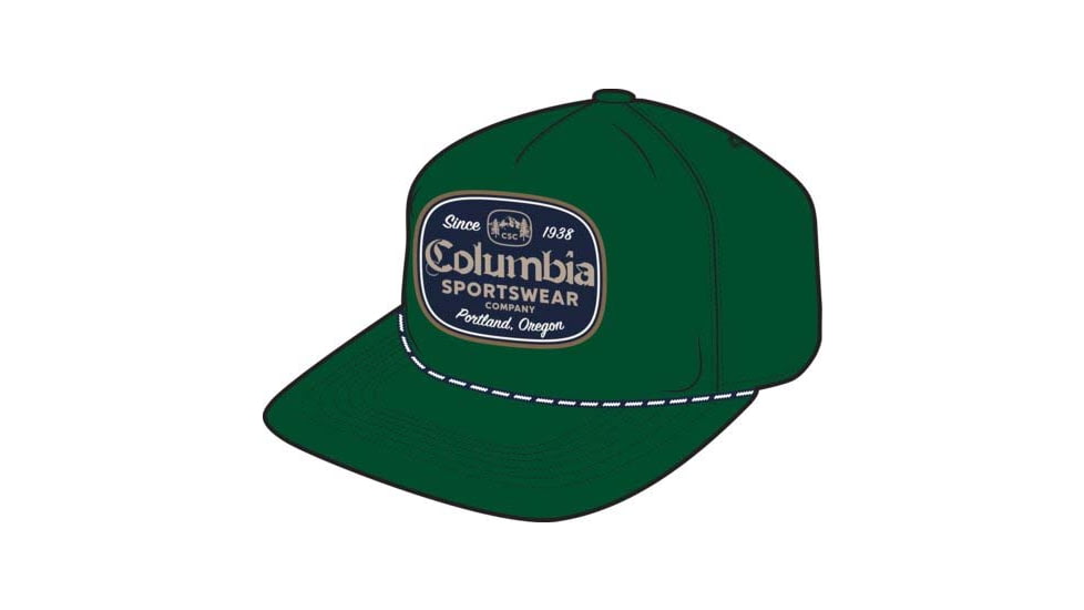 Columbia Ratchet Strap Snap Back, Rain Forest/Beer Label, One Size, 2070981-375-O/S