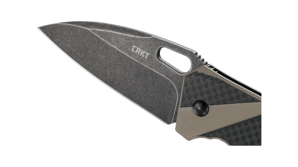 Columbia River 2440 Heron 2.93 Folding Plain Black Stonewash 8Cr14MoV Blade 2C