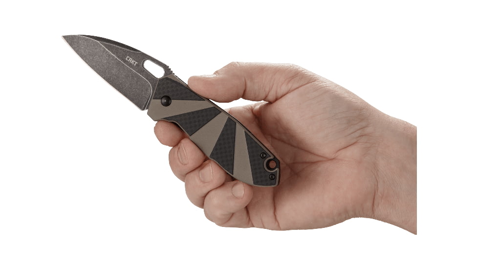 Columbia River 2440 Heron 2.93 Folding Plain Black Stonewash 8Cr14MoV Blade 2C