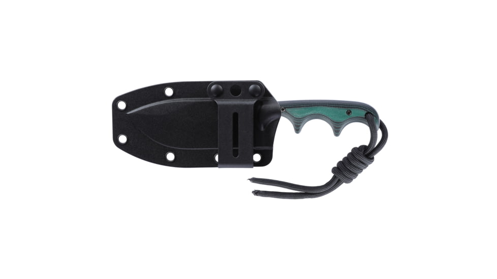 Columbia River Knife &amp; Tool Minimalist Nessmuk, Fixed Blade Knife, 2.9&quot; Drop Point Blade, D2 Blade Steel, 6&quot; Overall Length, Stone Wash Finish, Silver, Micarta Handle, Includes Sheath, 2376