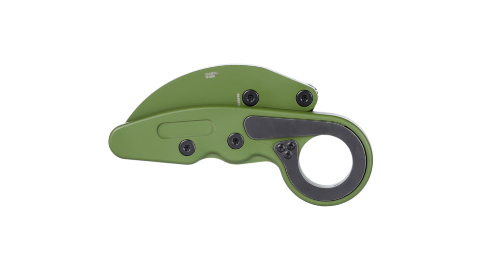 Columbia River Knife &amp; Tool Provoke, Folding Knife, 2.41&quot; Hawkbill Blade, D2 Blade Steel, 7.25&quot; Overall Length, Cerakote Finish, Green, Black Aluminum Handle, Liner Lock, 4040BG
