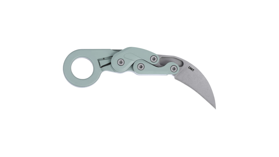 Columbia River Knife &amp; Tool Provoke, Folding Knife, 2.47&quot; Hawkbill Blade, AUS 8 Blade Steel, 7.19&quot; Overall Length, Stonewash Finish, Silver, Green Grivory Handle, Liner Lock, 4041GR