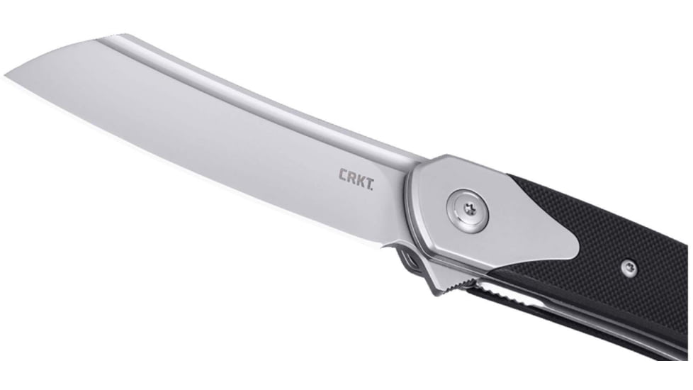 Columbia River Knife &amp; Tool Viento, Folding Knife, 3.23" Sheepsfoot Blade, D2 Blade Steel, 7.43" Overall Length, Bead Blast Finish, Silver, Black G10 Handle, Liner Lock, 7135