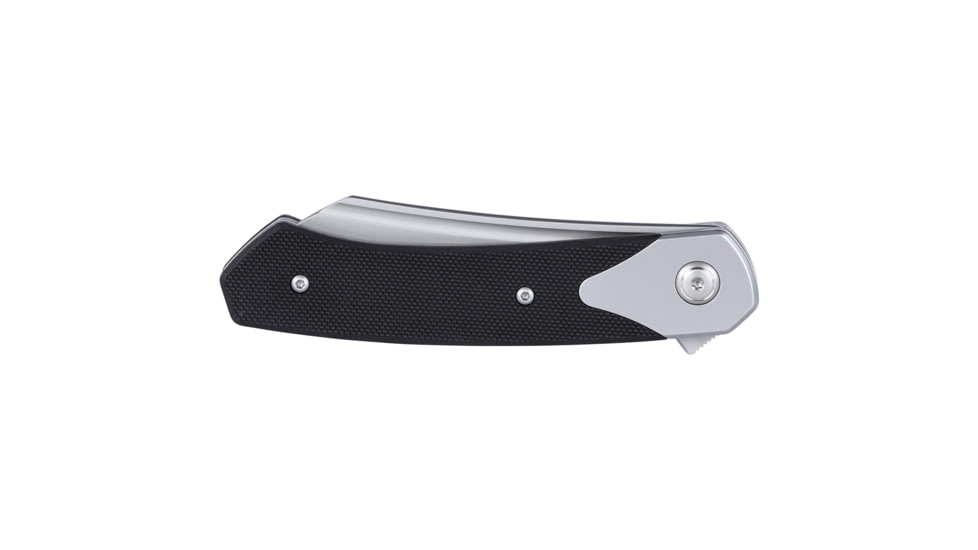 Columbia River Knife &amp; Tool Viento, Folding Knife, 3.23" Sheepsfoot Blade, D2 Blade Steel, 7.43" Overall Length, Bead Blast Finish, Silver, Black G10 Handle, Liner Lock, 7135