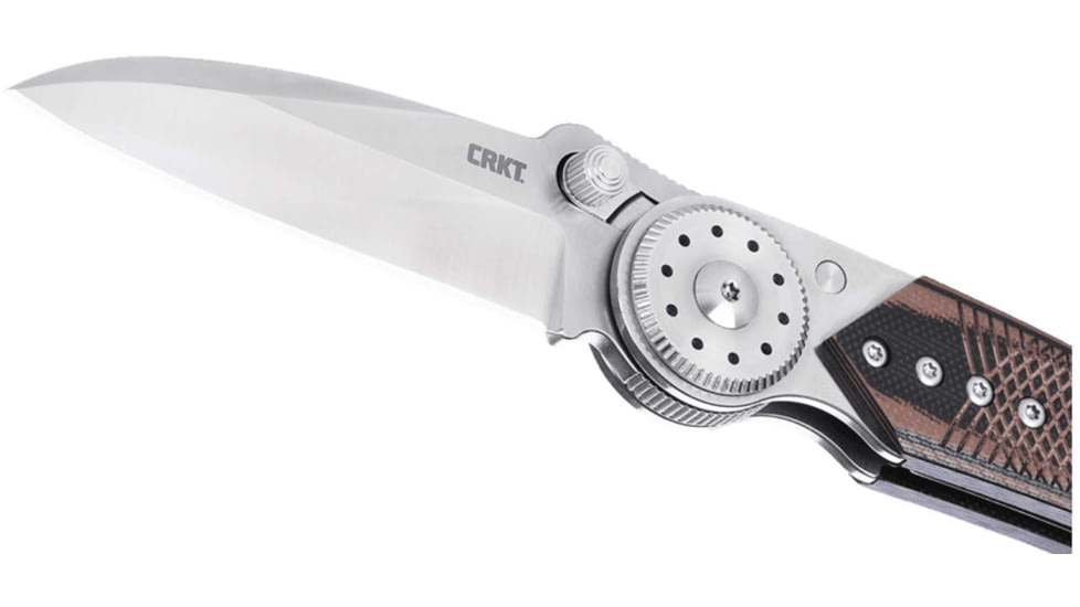 Columbia River Knife &amp; Tool Walker, Folding Knife, 2.93" Sheepsfoot Blade, 14C28N Blade Steel, 5.94" Overall Length, Satin Finish, Silver, Brown Handle, Blade Lock, 4200