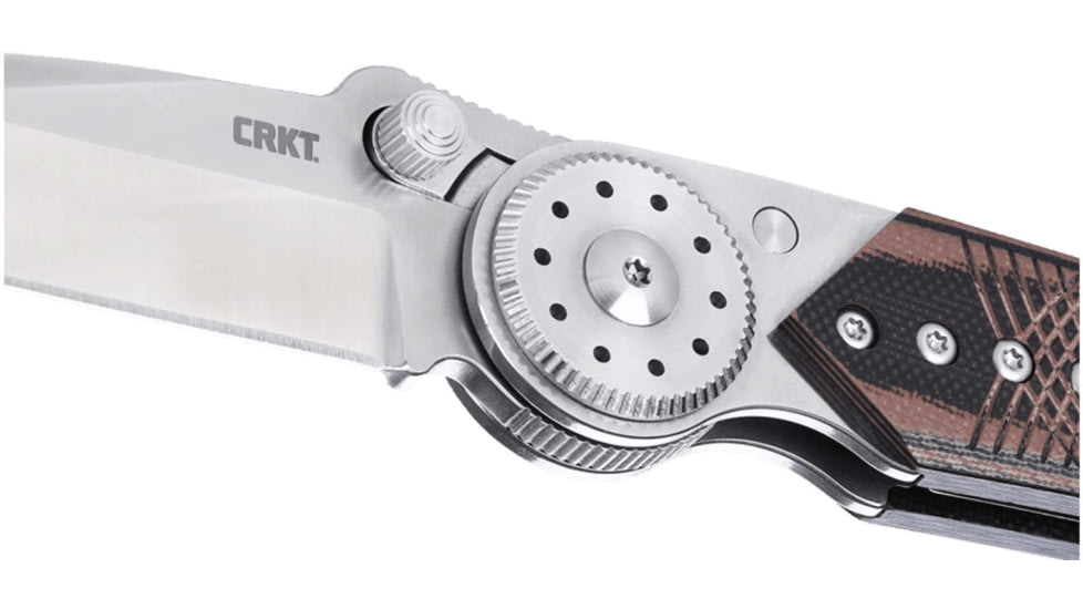 Columbia River Knife &amp; Tool Walker, Folding Knife, 2.93" Sheepsfoot Blade, 14C28N Blade Steel, 5.94" Overall Length, Satin Finish, Silver, Brown Handle, Blade Lock, 4200