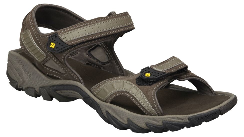 Columbia Sandero Sandal - Men's-Mud/Cyber Yellow-Medium-7 US