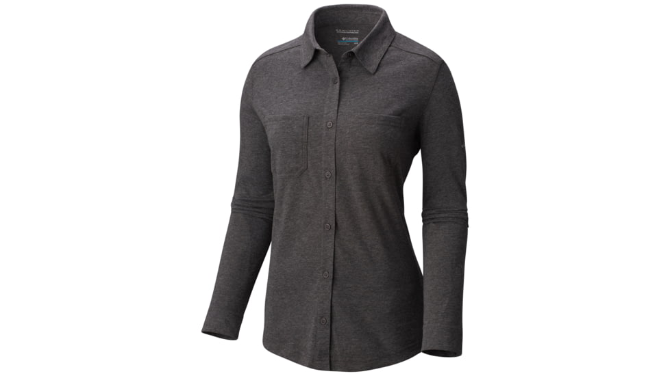 Columbia Saturday Trail Knit Long Sleeve Shirt - Women's-Shark Heather-Large