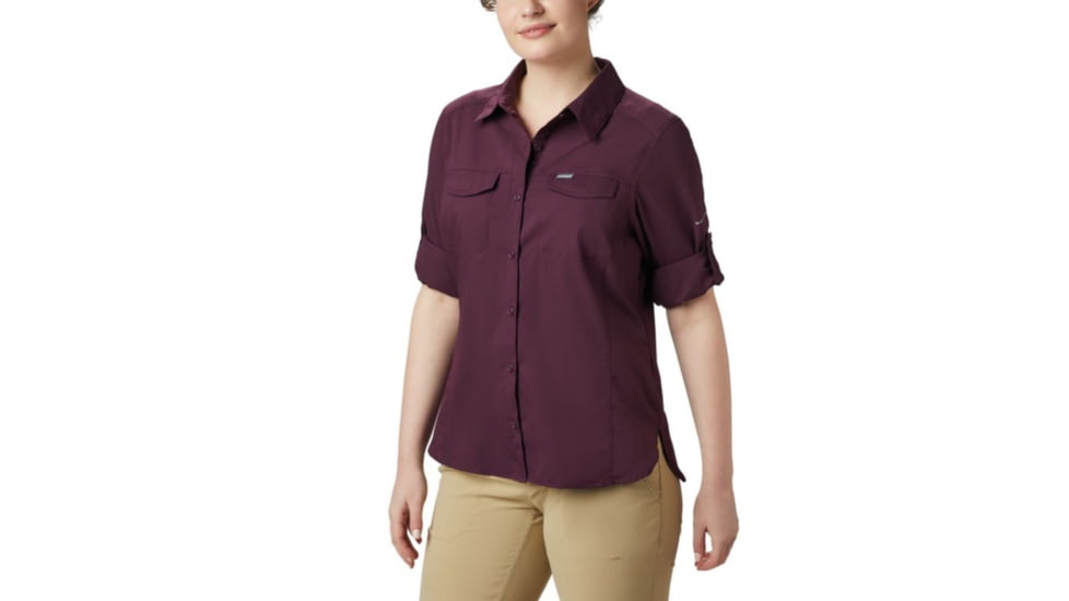 Columbia Silver Ridge Lite Long Sleeve Shirt - Womens, Black Cherry, Small, 1714371522-S