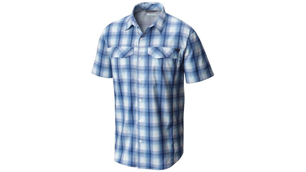 Columbia Silver Ridge Lite Plaid Short Sleeve Shirt - Mens, Azul Plaid, XL 1711591437XL