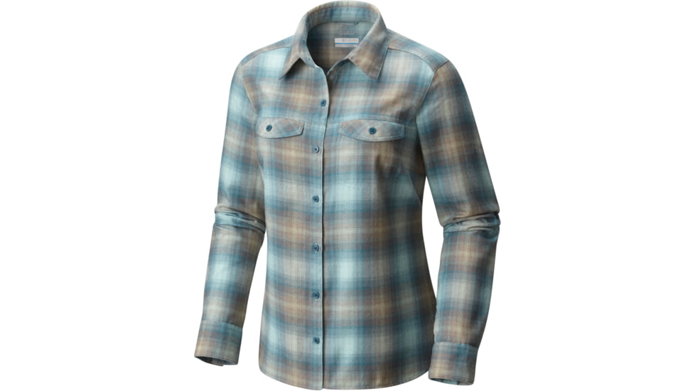 Columbia Silver Ridge Long Sleeve Flannel Top - Women's-Cloudburst Ombre Plaid-X-Large