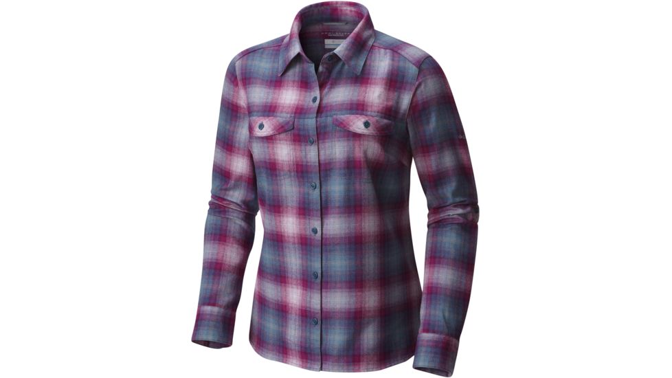 Columbia Silver Ridge Long Sleeve Flannel Top - Women's-Phoenix Blue Ombre Plaid-X-Small
