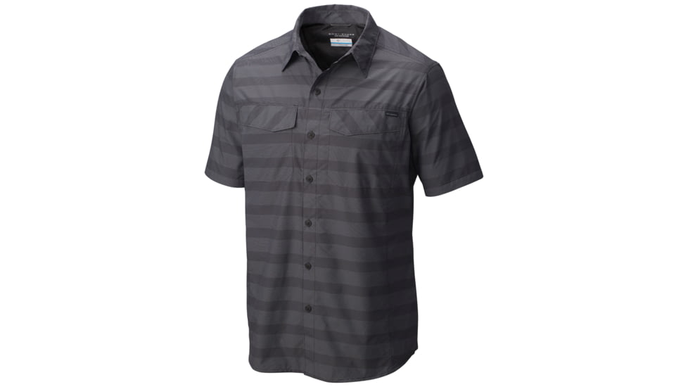 Columbia Silver Ridge Multi Plaid Short Sleeve Shirt - Men's -Shark Stripe-Medium