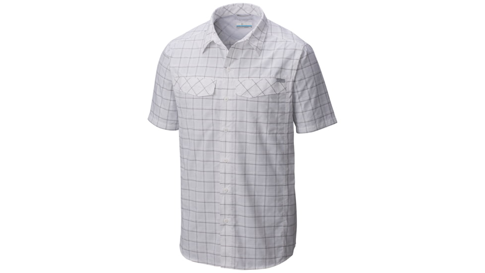 Columbia Silver Ridge Multi Plaid Short Sleeve Shirt - Men's -White Dobby Plaid-Medium