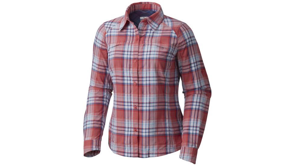 Columbia Silver Ridge Plaid Long Sleeve Shirt - Women's-Red Camellia Do-X-Large
