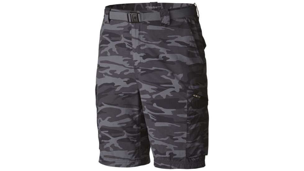 Columbia Silver Ridge Printed Cargo Short - Men's-Black Camo-34 Waist