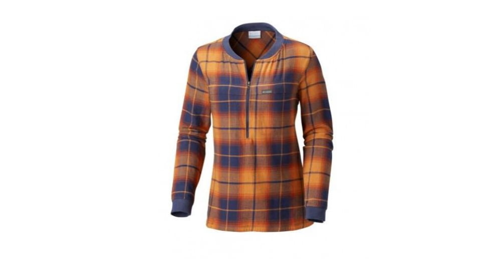 Columbia Simply Put Pullover Shirt, Canyon Gold Plaid, XL - Womens, 1804411708-XL