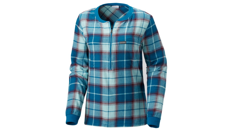 Columbia Simply Put Pullover Shirt, Lagoon Plaid, XL - Womens, 1804411457-XL