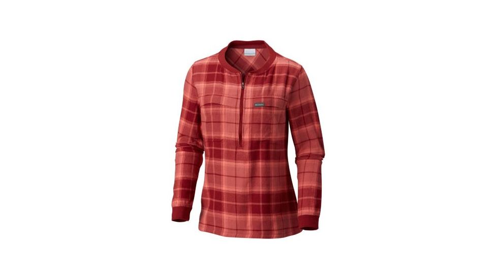 Columbia Simply Put Pullover Shirt - Womens, Garnet Red Plaid, Large, 1804411631-L