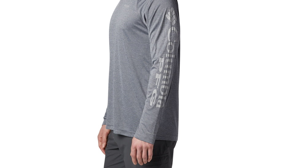 Columbia Terminal Tackle Heather Long Sleeve Shirt - Mens, Charcoal Hthr, Cool Grey Logo, Small, 170942-030-S