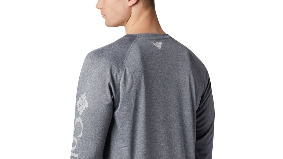 Columbia Terminal Tackle Heather Long Sleeve Shirt - Mens, Charcoal Hthr, Cool Grey Logo, Small, 170942-030-S