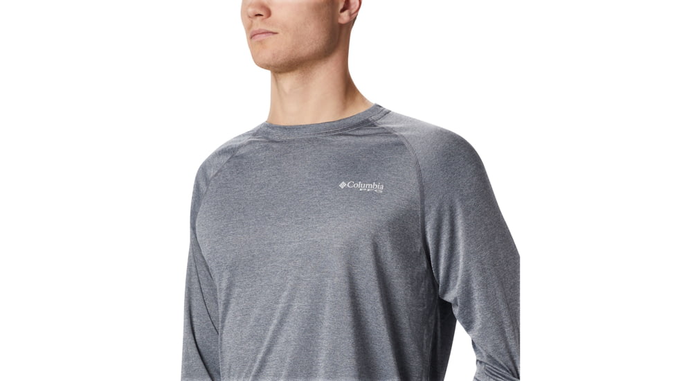 Columbia Terminal Tackle Heather Long Sleeve Shirt - Mens, Charcoal Hthr, Cool Grey Logo, Small, 170942-030-S