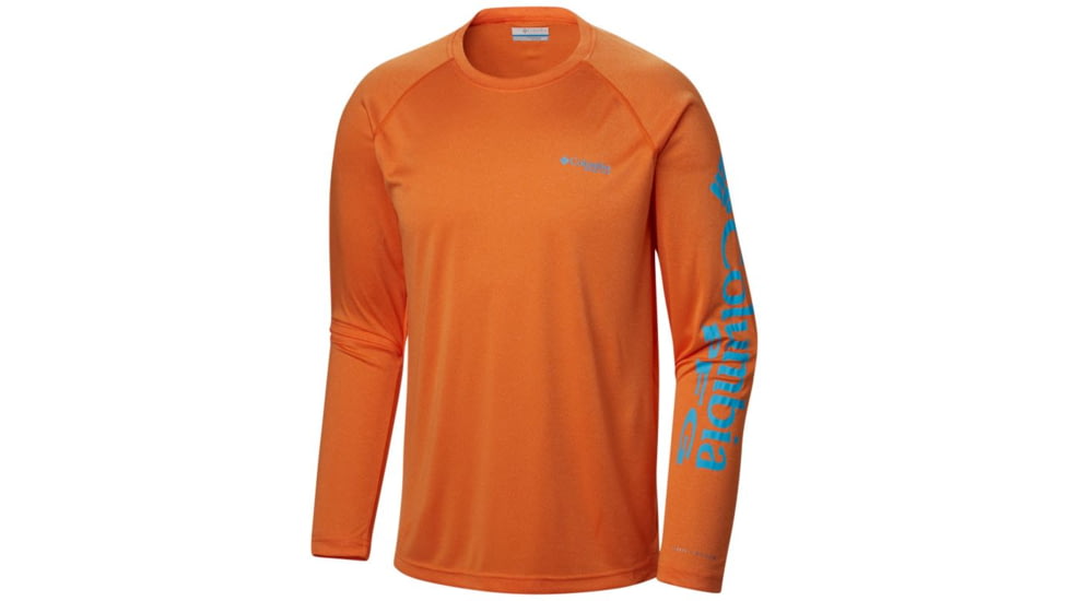 Columbia Terminal Tackle Heather Long Sleeve Shirt - Men's, Solar Heather, Riptide Logo, 2XL, 170942-823-XXL