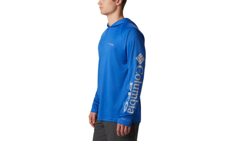 Columbia Terminal Tackle Hoodie - Mens, Cool Grey, Vivid Blue Logo, Large, 1536171020-L