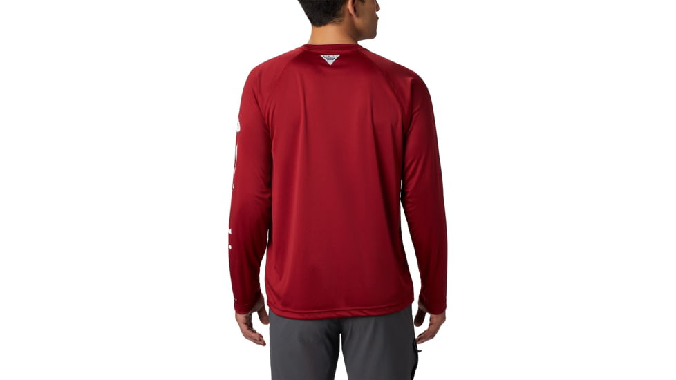 Columbia Terminal Tackle Long Sleeve Shirt - Mens, Beet, White Logo, 2XL, Long Inseam, 138826-607-2XT