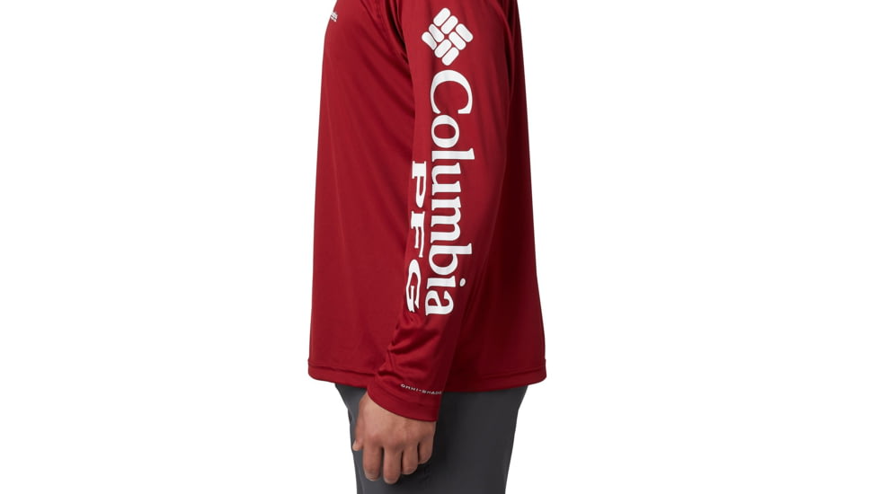 Columbia Terminal Tackle Long Sleeve Shirt - Mens, Beet, White Logo, 2XL, Long Inseam, 138826-607-2XT