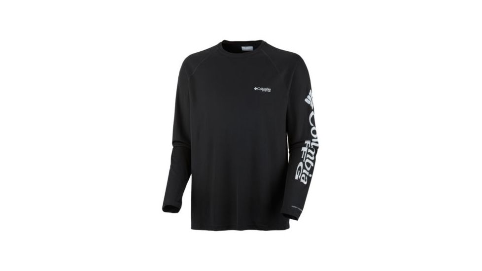 Columbia Terminal Tackle Long Sleeve Shirt - Men's, Black, Cool Grey Logo, 2XL Waist, Long Inseam, 138826-015-2XT