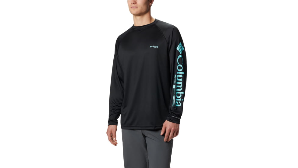 Columbia Terminal Tackle Long Sleeve Shirt - Mens, Black, Gulf Stream Logo, 2XL, Long Inseam, 138826-027-2XT
