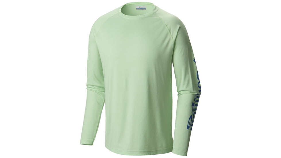 Columbia Terminal Tackle Long Sleeve Shirt - Mens, Key West, Vivid Blue Logo, 2XL, Long Inseam, 138826-376-2XT