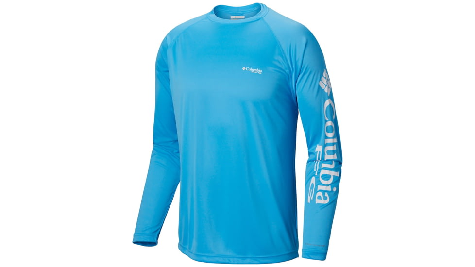 Columbia Terminal Tackle Long Sleeve Shirt - Mens, Riptide, White Logo, 2XL, Long Inseam, 138826-903-2XT