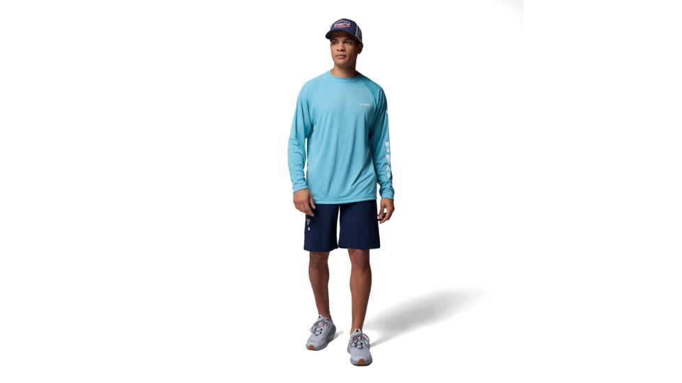 Columbia Terminal Tackle Long Sleeve Shirt - Mens, Vintage Blue/White Logo, Small, 1388261485-485-S
