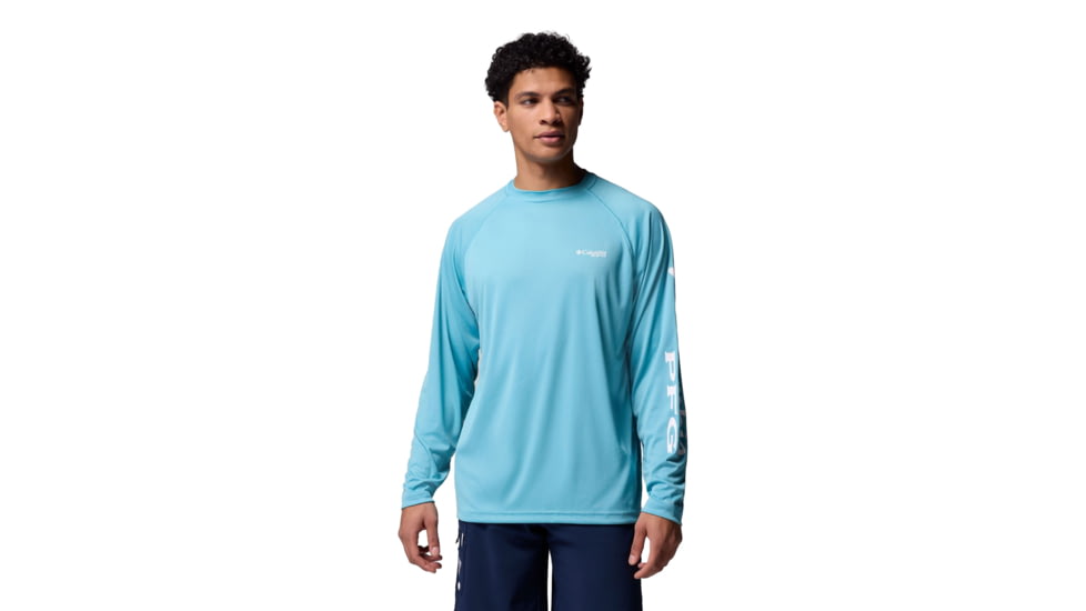 Columbia Terminal Tackle Long Sleeve Shirt - Mens, Vintage Blue/White Logo, Small, 1388261485-485-S